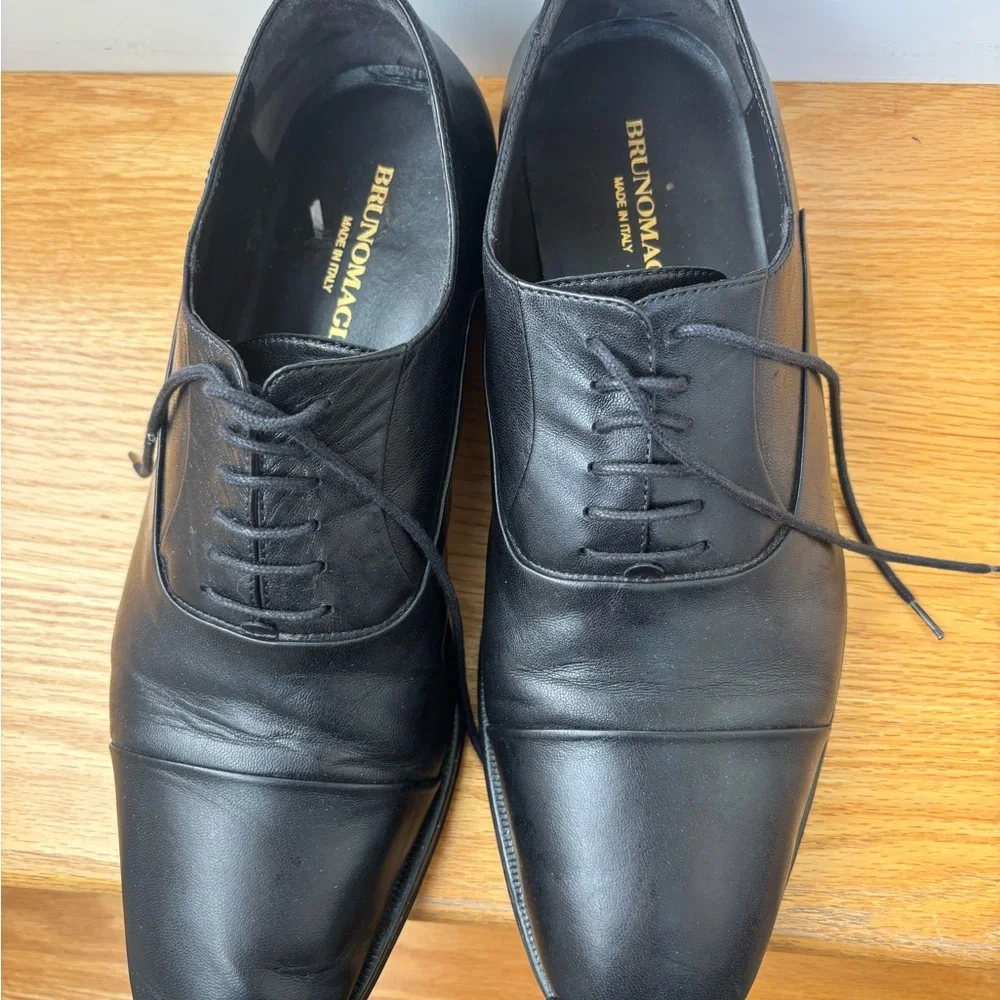 Bruno Magli Men's Classic Black Oxfords 10.5 W Preppy Work